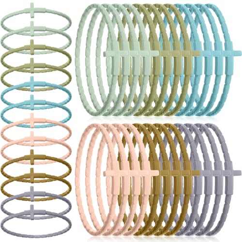 Bracelets en silicone avec croix chrétienne ajustables pour homme et femme
