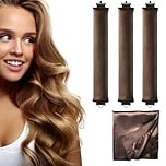 Heatless Hair Curler, Overnight Blowout Headband Rods, No Heat Velvet Jumbo Flexi Rods to Sleep in, Soft Curling Rods for All Hair Types - 4pcs Brown