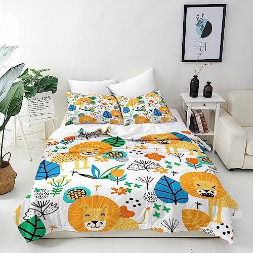 ANHOPE Rainbow Duvet Cover Set Soft Lightweight 3 Piece Bedding Set with 2 Pillowcase Pink Background Rainbow Cloud Print Pattern All Season Microfibre Polyester Quilt Cover with Zipper Closure Single