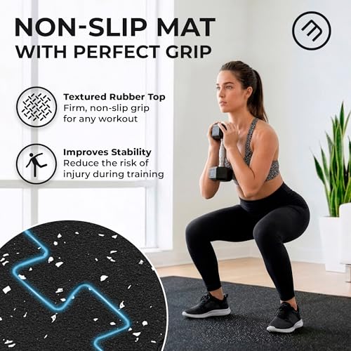 Image of bemaxx Gym Mats Set - 24 pcs EVA Interlocking Foam Floor Tiles (24.4 inchx24.4 inchx0.4 inch) 96 sqft Protective Gym Flooring Sports Home Workout Exercise Mats Puzzle Garage Fitness Play-Room Pool Treadmill Bike