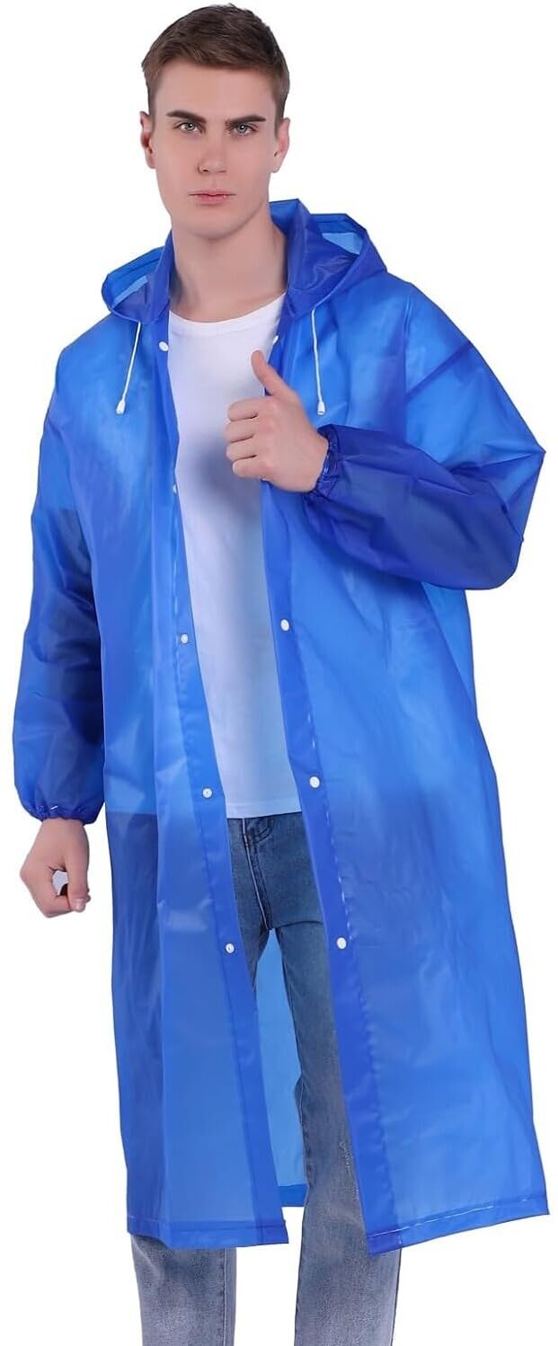Casual Solid Men Raincoat (Raincoat EVA_Navy M_XXL)-image-1