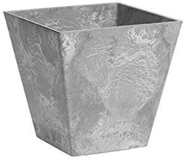 ArtStone 35100 Ella Square Planter, 10Inch, Grey Patio