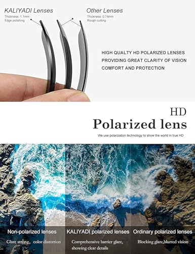 Image of KALIYADI Polarized Sunglasses for Men and Women Matte Finish Sun glasses Color Mirror Lens UV Blocking (3 Pack)