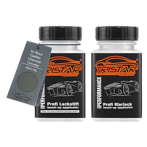 TRISTARcolor Pintura automotriz Set de lápices de retoque para Buick/Cadillac/Chevrolet/Corvette WA119L Cinza Colima Metallic/Gris Colima Metallic Pintura base transparente