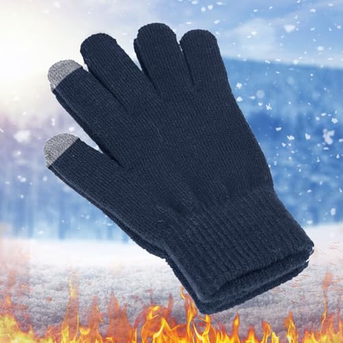 Guantes de punto de invierno de alta densidad con aislamiento térmico 2