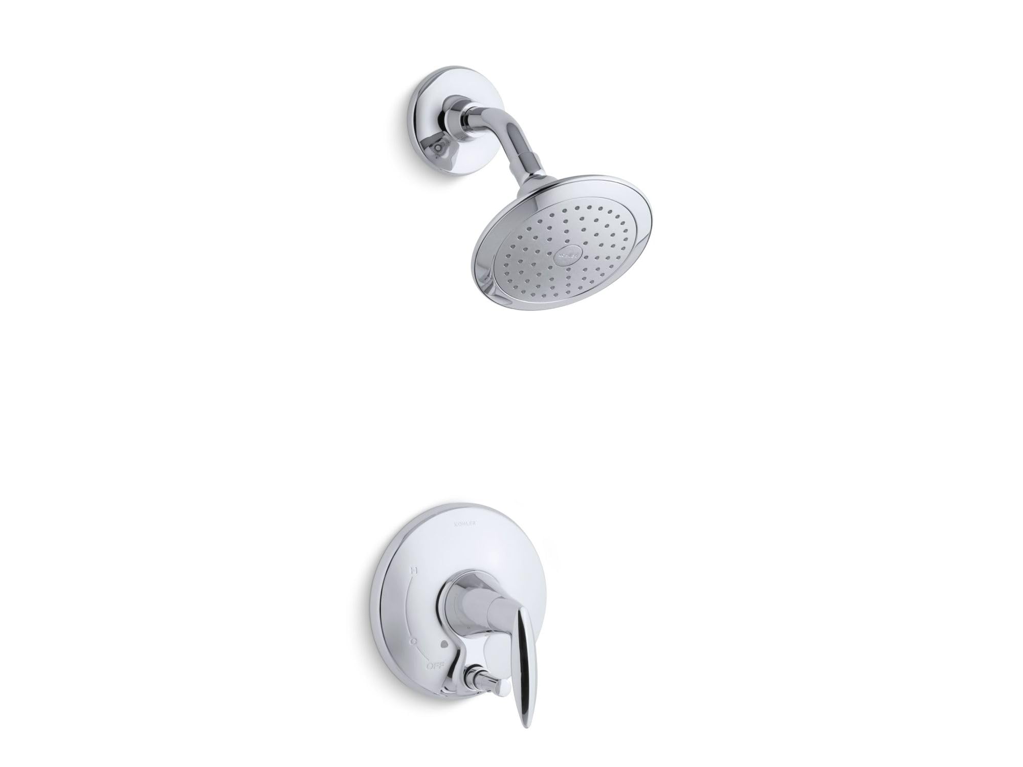 Garniture de douche KOHLER K-T45108-4-CP Alteo chromé avec inverseur bouton-poussoir encastré