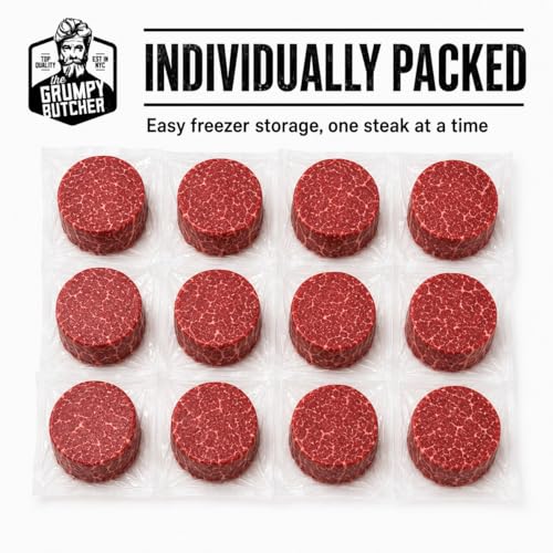 Image of Grumpy Butcher Aged Large Filet Mignon Steaks, 12 Pack, 6 lb Total