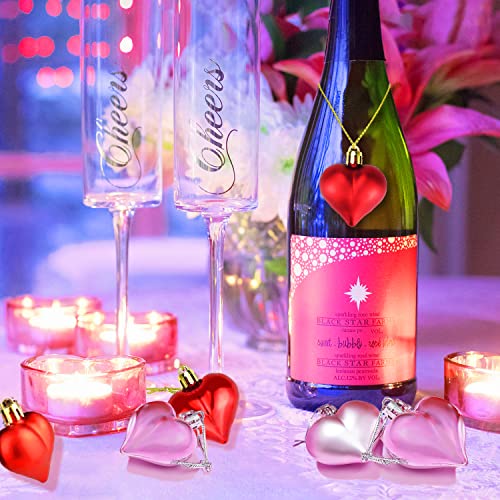 24 Pieces Heart Shaped Baubles Valentine's Day Heart Ornaments Hanging Decorations For Christmas Tree Wedding Mother's Day Anniversary Proposal Engagement Home Party Decor #TOP4