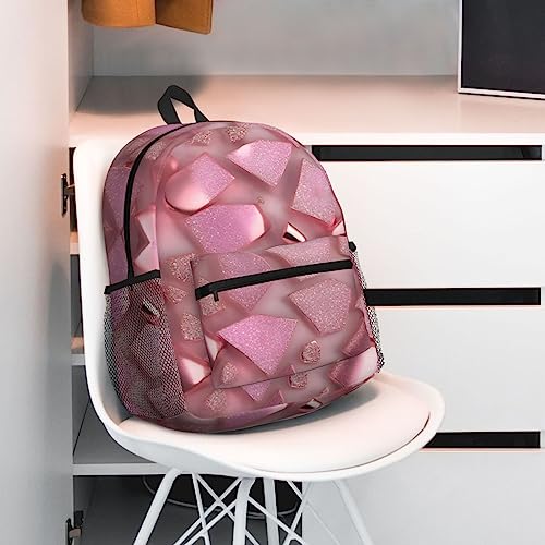 Sac à dos d'université tendance or rose noir confortable et polyvalent
