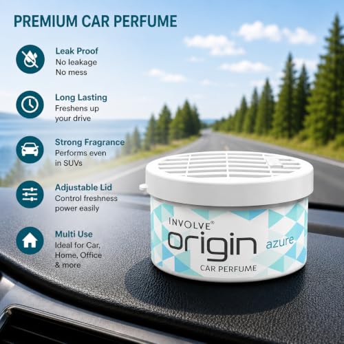 Image of Involve Origin Azure Premium Car Air Freshener | Leak-Proof Car Perfume | Long-Lasting Fresh Fragrance | Car Interior Freshener | Car Accessories