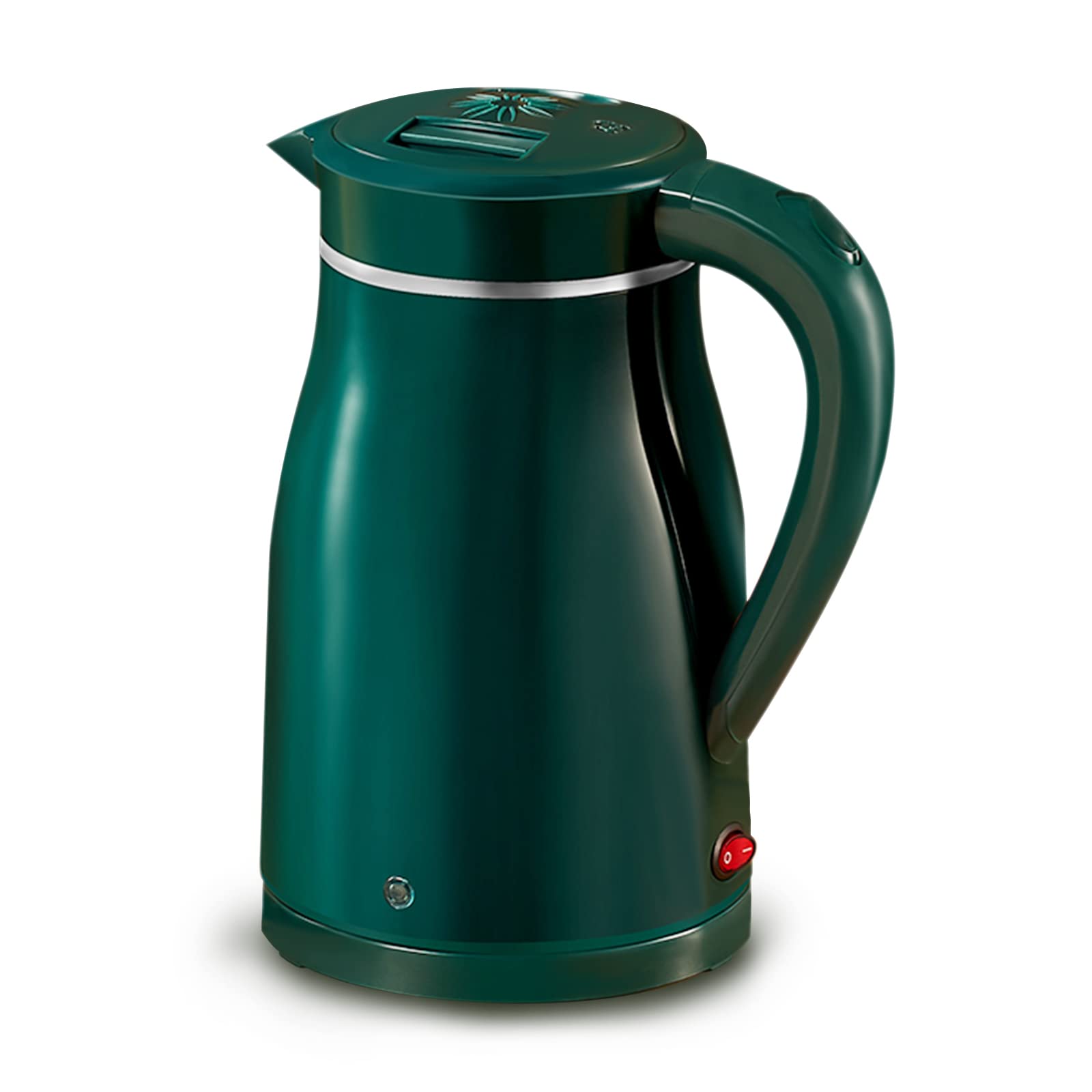 Bouilloire électrique 1,8L vert pastel en inox brossé avec double paroi cool touch anti-brûlure