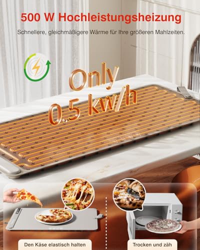 Image of Warming Mat for Food (35 inchx16 inch) - iTRUSOU Extra Large Electric Warming Tray with 7-Level Temp, 500W High-Power & 99H Timer - Rollable XL Large Food Warming Mat for Parties & Buffet