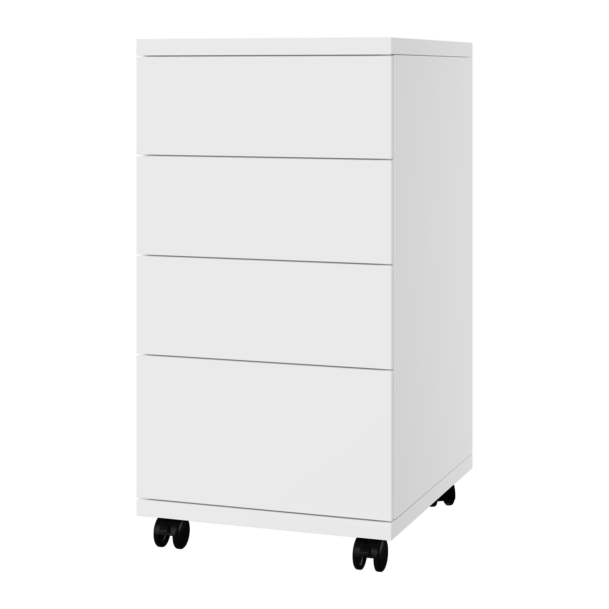 HOCSOK Armadietto da Ufficio con 4 Cassetti, Armadio di Archiviazione Rimovibile Sotto la Scrivania, Cassettiera Schedario da Ufficio per Ufficio, Studia (Bianco)