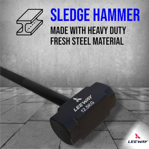 Image of LEEWAY 12 Kg Sledge Hammer for Strength Training, Gym Hammer, ClubBell, MaceBell for Full Body, Shoulder, Grip and Forearm Workout, Stretching Exercise Sledgehammer (Hammer, 12 kg)