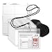 MIFFLIN Lanyard with Horizontal ID Name Badge Holder + Paper Inserts 3-Piece Kit (Black, Clear 3x4 Inch Card Holder, 100 Pack)