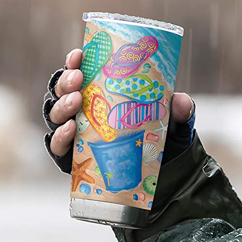 64HYDRO 20oz Beach Tumbler, Sea, Ocean, Gifts, Life is Better at the Beach, Coffee Tumbler for Women, Stainless Steel Double Wall Vacuum Insulated Coffee Mug, Travel Cup with Lid - Image 5
