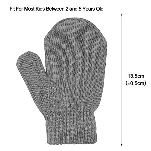 Menoly 4 Pairs Toddler Magic Stretch Mittens Winter Warm Kids Knit Gloves For Little Girls Boys 4 Colors #TOP1