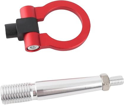 TH45TW JDM Style Screw-On Tow Hook for FX35/FX45/FX50/QX70 & GTR/R35/370Z/Juke/G37/Q60 Foldable, Anodized Metal Hook with M24x3 Thread Rod, 100% Brand New