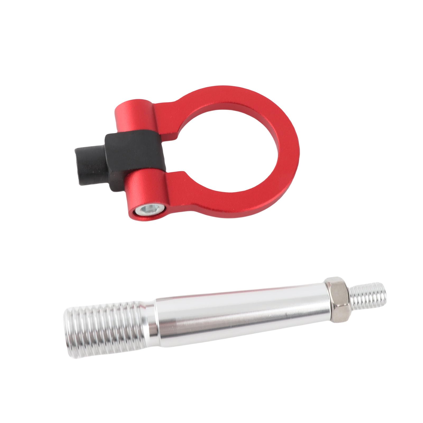 Qiilu Gancio di traino per auto, gancio di traino anteriore posteriore per anello di traino a vite stile JDM adatto per FX35/FX45/FX50 QX70(Rosso)