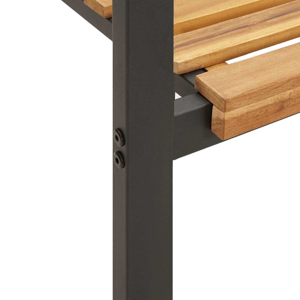 vidaXL Chaises de Jardin empilables Lot de 2 Bois d'acacia et métal