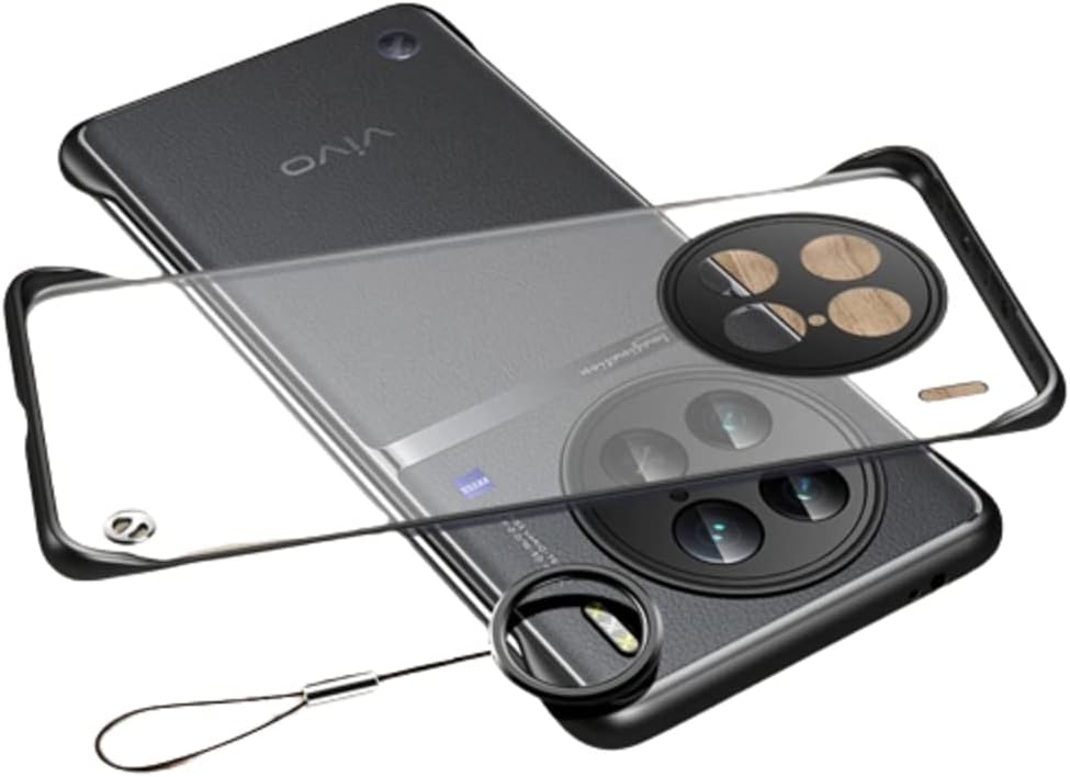 REALCASE Vivo X90 Pro 5G Back Cover Case | Stylish Frameless Matte Hard Back Skin | Soft TPU Shock Proof Bumper Back Cover for Vivo X90 Pro 5G (Black)