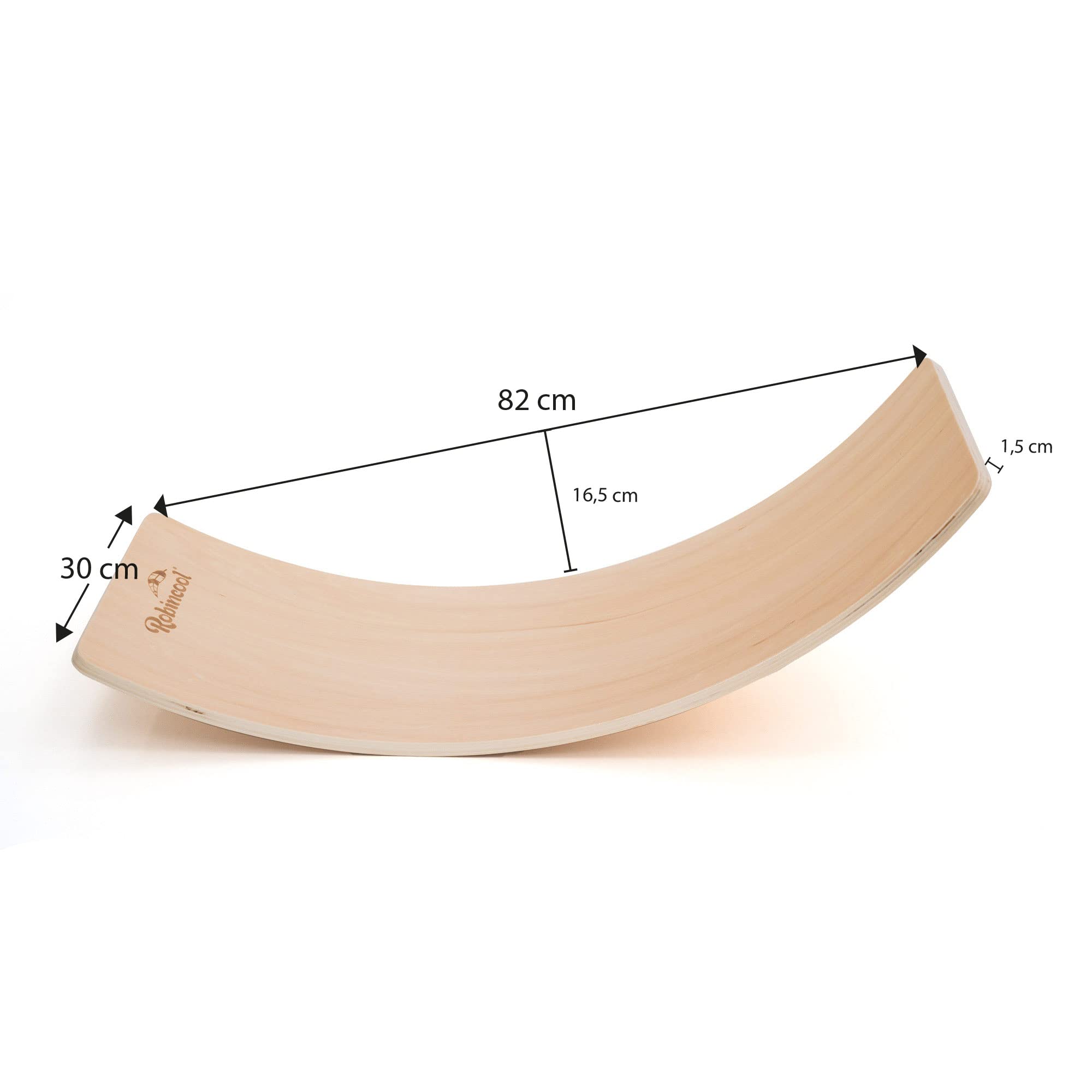 Tabla de Equilibrio Montessori Curvy 82x30x19 cm Madera Ecológica | Certificado CE | Peso Máximo 60 Kg | Tabla Curva Wobbel | Balance Board