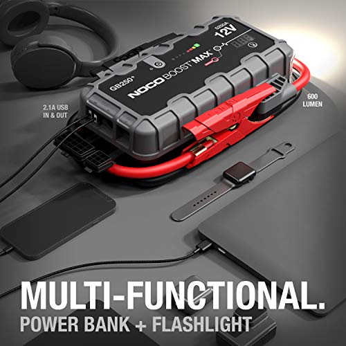 Image of NOCO Boost Max GB250: 5250A UltraSafe Jump Starter - 12V Lithium Battery Booster Pack, Portable Jump Box, Power Bank & Jumper Cables - for 16L Gas and Diesel Engines