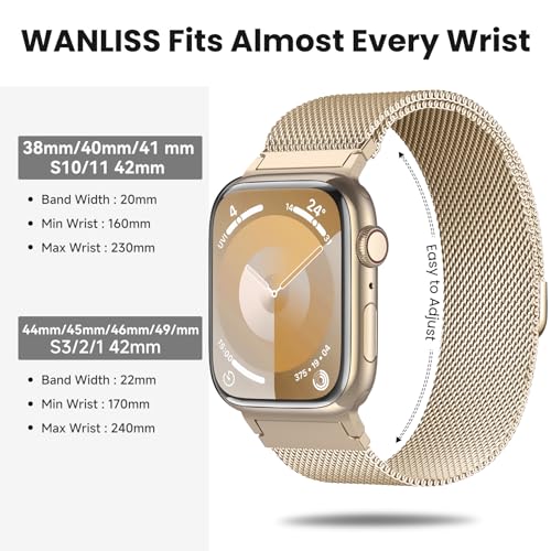 Image of Original Metal Milanese Loop Compatible with Apple Watch Band for Women Men