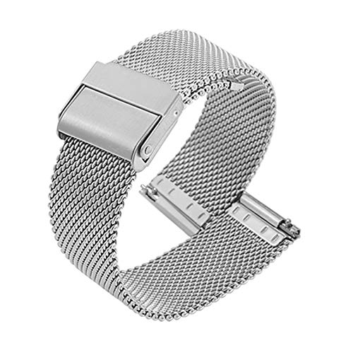 HSGZIS Replacement Watch Band Watch Band Stainless Steel Mesh Quick Release Replacement Band for Women Men Metal Quick Change Strap,Silver-21mm
