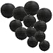 KAXIXI Hanging Paper Lanterns, 12"10" 8" Round Lanterns Lamp for Graduation Birthday Wedding Baby Shower Halloween Party Decorations Black, 12 Packs