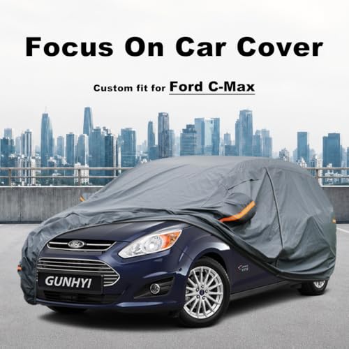 Image of GUNHYI Premium Car Cover Custom Fit Ford C-Max, 16 Layers Heavy Duty Car Cover Waterproof All Weather with Zipper Door for Sun Rain Snow Dust Uv Protection