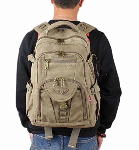 laomu Men's Canvas Backpacks schoolbags book bag for boys and girls travel canvas laptop Shoulder rucksack School bag student bagpack