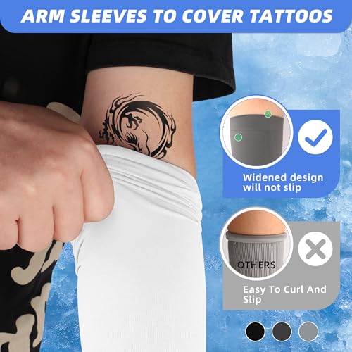 Image of BHYTAKI UV Sun Protection Arm Sleeves, UPF 50 Sports Cooling Arm Compression Sleeves for Men Women Teenager