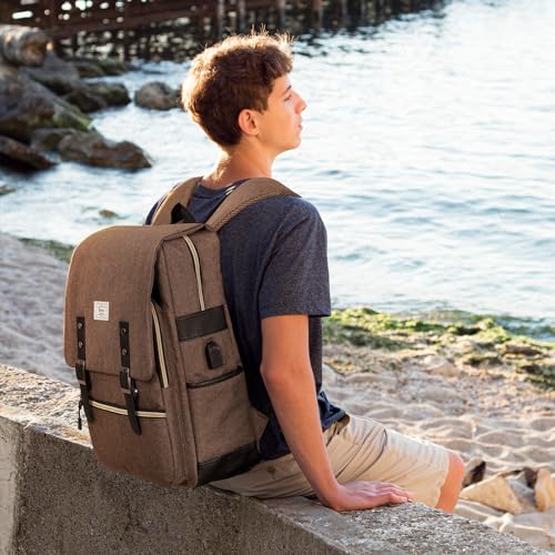 Image of Unisex College Bag Fits up to 15.6'' Laptop Casual Rucksack Waterproof School Backpack Daypacks