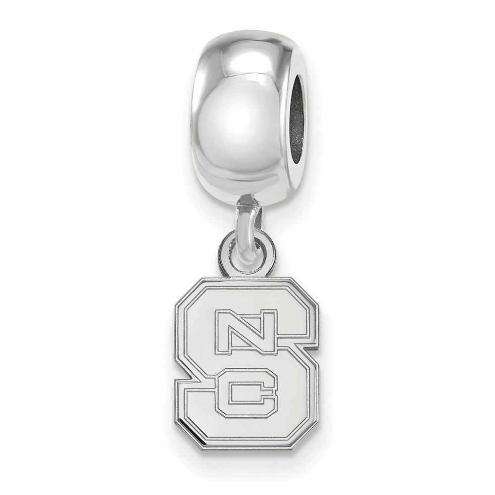 NC State Bead Charm Extra Small (3/8 Inch) Dangle (Sterling Silver)