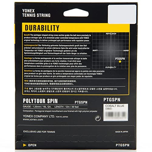 Corda Yonex Polytour Spin 16l 1.25mm Azul - Set Individual