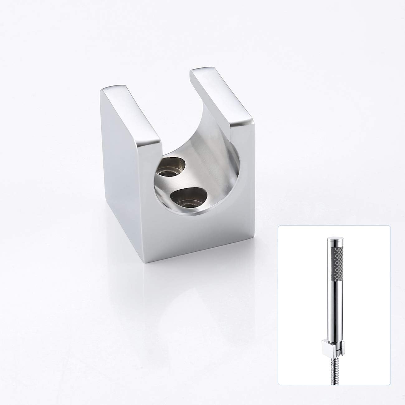 KES All Brass Handheld Shower Head Holder Bracket Wall Mount for Bathroom Hand Sprayer Wand or Toilet Hand Held Bidet Spray Square Chrome, C107