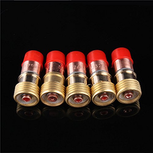 EsportsMJJ 40Pcs TIG Soldadura Antorcha Boquilla Taza Tungsteno Gas Lente Kit 1/1.6/2.4/3.2 Mm para TIG Wp-17/18/26-1
