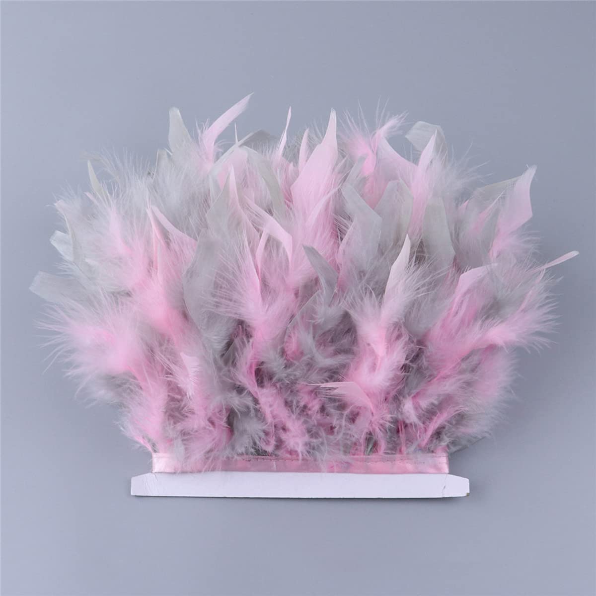 ESH7 Multicolor Turkey Feathers for Crafts Width 4-6 inches Skirt Decoration Craft Feather Fringe Trim Clothing Accessories per Pack of 2 Yards