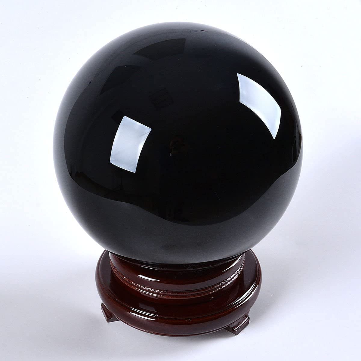 C&Z 200mm (8 Zoll) Große Wahrsagerei Schwarze Kristallkugel Obsidian Heilkristalle Heimtextilien Meditation Ornamente