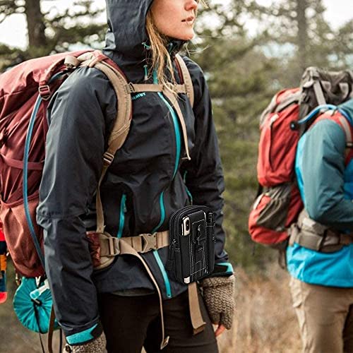 Aucuu Tactical Molle Pouch, Universal Outdoor Waist Bags, Edc Pouch Utility Gadget Bag With Hook & Cell Phone Holster For Hiking, Climbing, Camping, Traveling, Sports (Black) #1 Black #TOP6