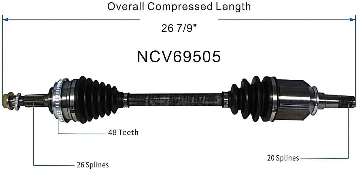 GSP NCV69505 CV Axle Shaft Assembly - Left Front (Driver Side)