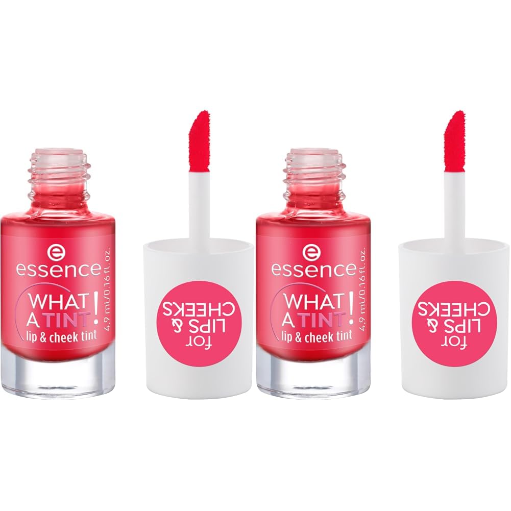 Essence Cosmetics What A Tint, Tinte Para Labios Y Mejillas, De Larga Duración, Resultado Inmediato, Natural, 4.9 ml (Paquete de 2) en oferta en Amazon
