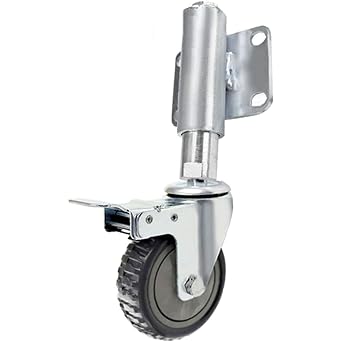 Spring Gate Wheels, Heavy-duty Shock Absorber Rotating Caster, Height Adjustable 30/60mm, Nylon Wear-resistant Silent Industrial Wheel  100mm