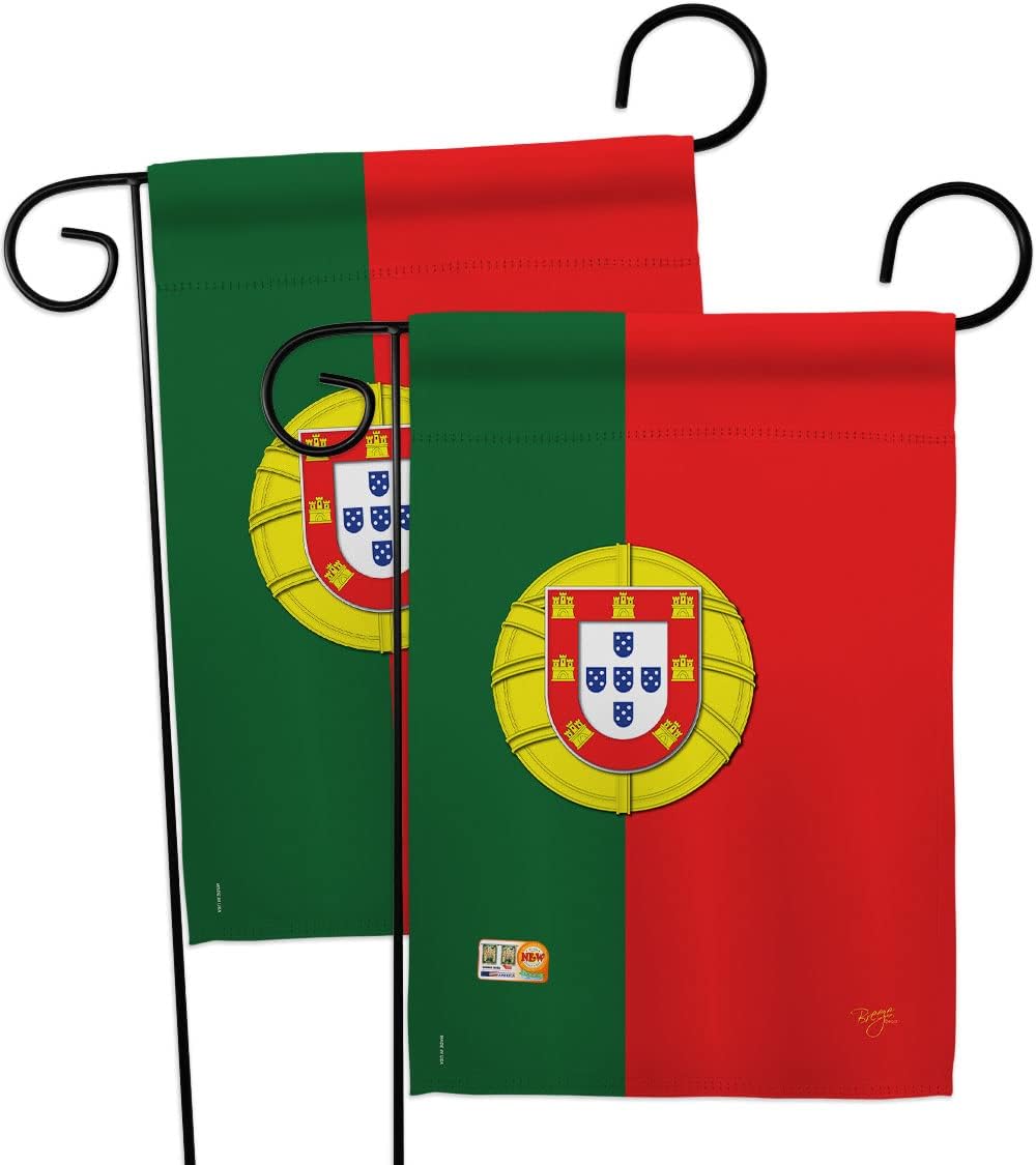Portugal Burlap Garden Flags Pack Regional Nationality Nation International World Country Particular Area USA Vintage Applique Small Decorative Gift Yard House Banner Double-Sided Made In 13 X 18.5