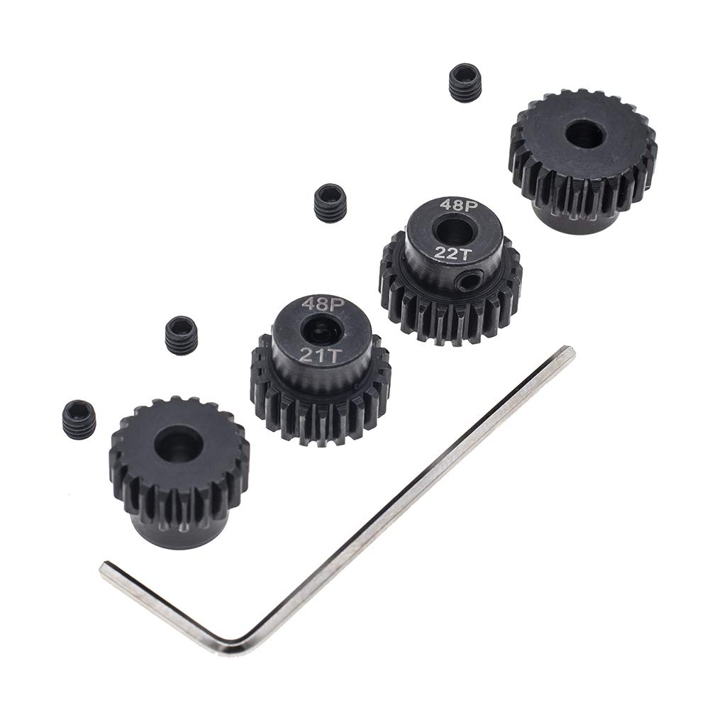 CHICIRIS Set De 6 Engranajes Metálicos Para RC – 18T A 23T, Eje 3.175mm, Ideal Para Coches 1/8 Y 1/10