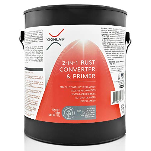 XIONLAB 2 in 1 Rust Converter & Metal Primer - Covers Up to 4X More - Industrial Grade Water Based UV Resistant Rust Reformer - No Top Coat Needed - Rust Inhibitor Works On Damp Surfaces (1 Gallon)