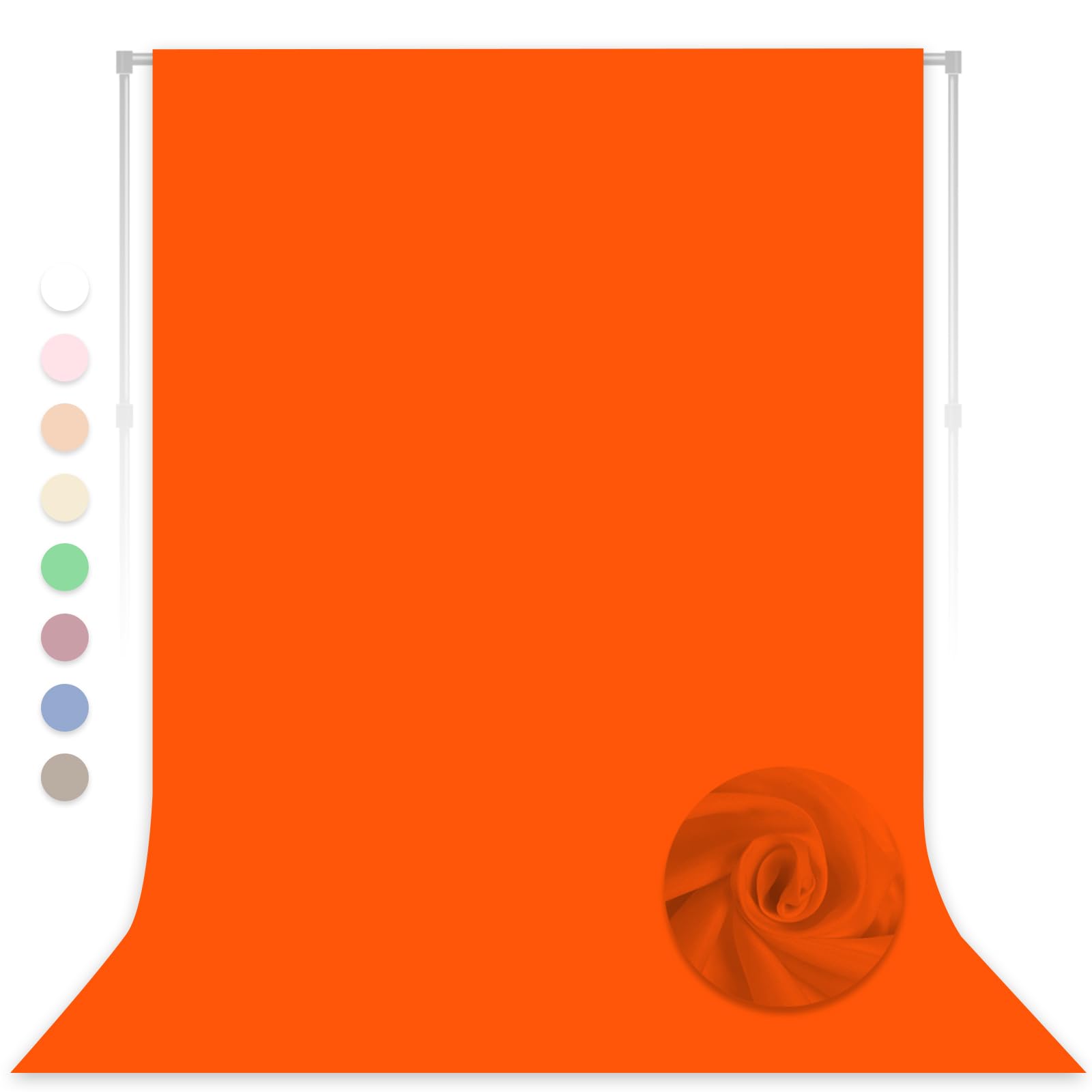 Orange Backdrop for Photoshoot, Professional Photo Backdrop Background Curtain for Product Photography, Portraits, Wedding, Party, Live Streaming Video Recording 10X10 FT (Background Only)