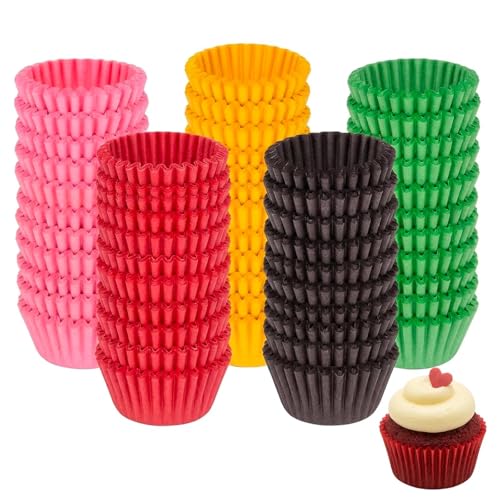 1000Pcs Assorted Color Mini Cupcake Liners Multi-Color Small Cake Cases