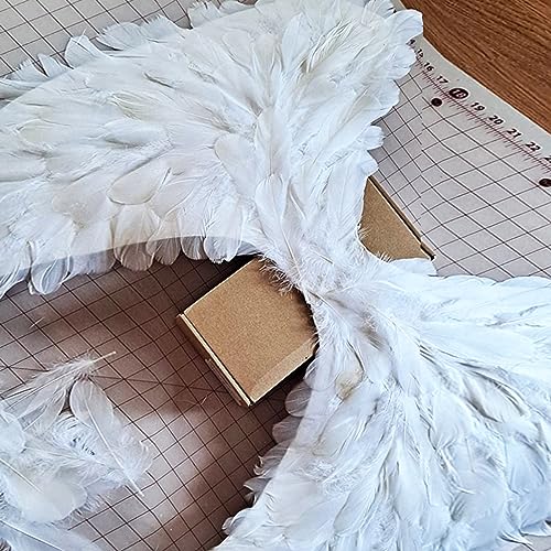 100pcs White Goose Feathers 6-8 Inch for Crafts Angel Wings Wedding Party Decorations Clothing Hats Accessories Dream Catchers